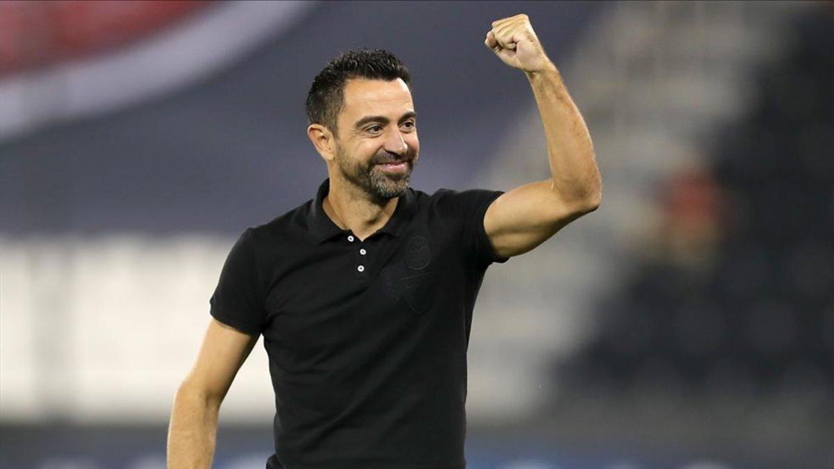 Xavi Hernández celebra su primera victoria oficial como entrenador