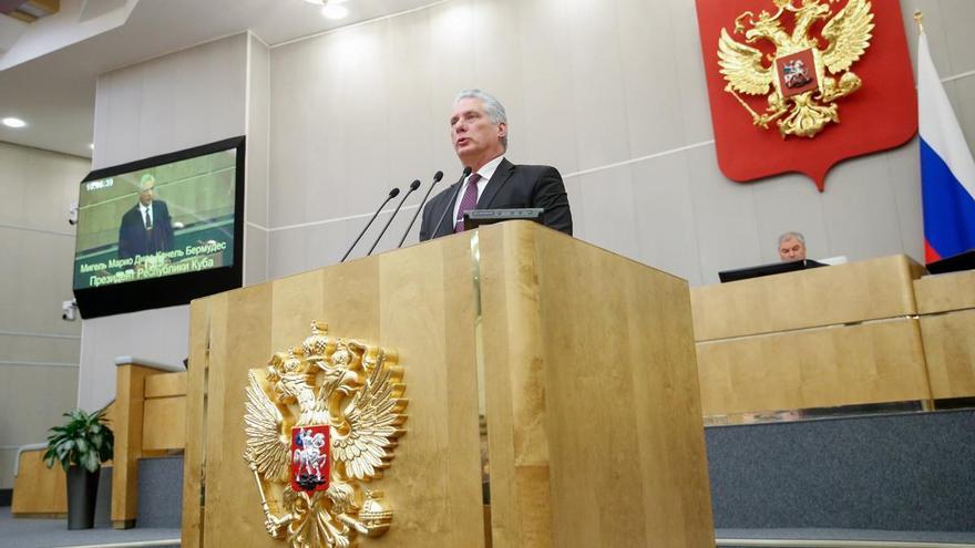 Díaz-Canel brinda su apoyo al Kremlin en su visita a Moscú
