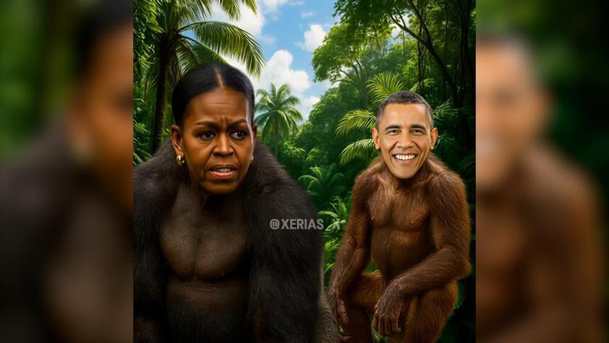 TRUMP OBAMA MONOS | Trump difunde un video creado con IA que muestra a los Obama como monos