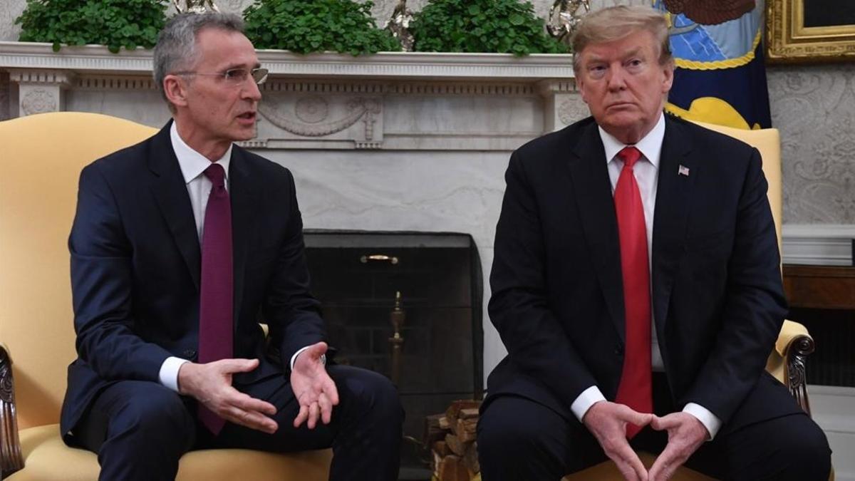 Jens Stoltenberg con Donald Trump en la Casa Blanca.