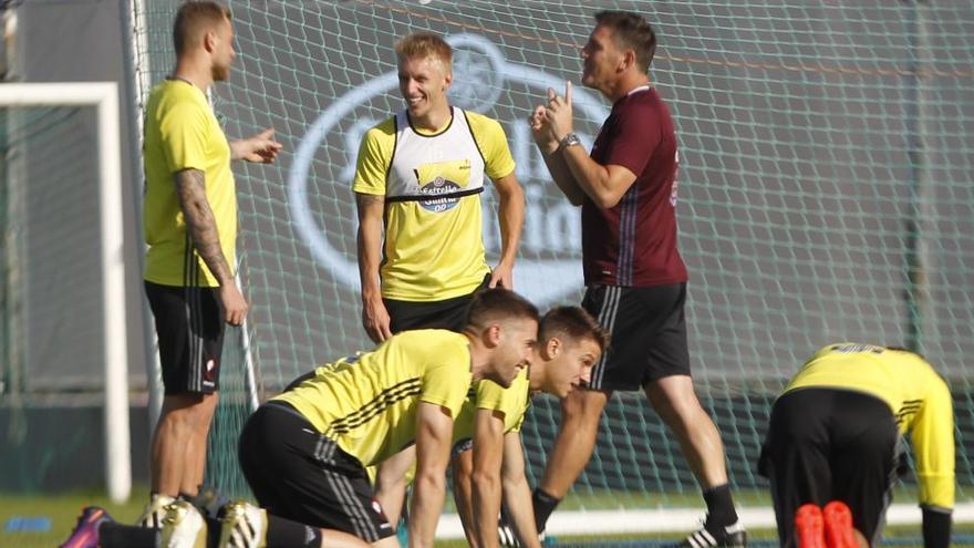 Entrenamiento de ayer en A Madroa. // Ricardo Grobas