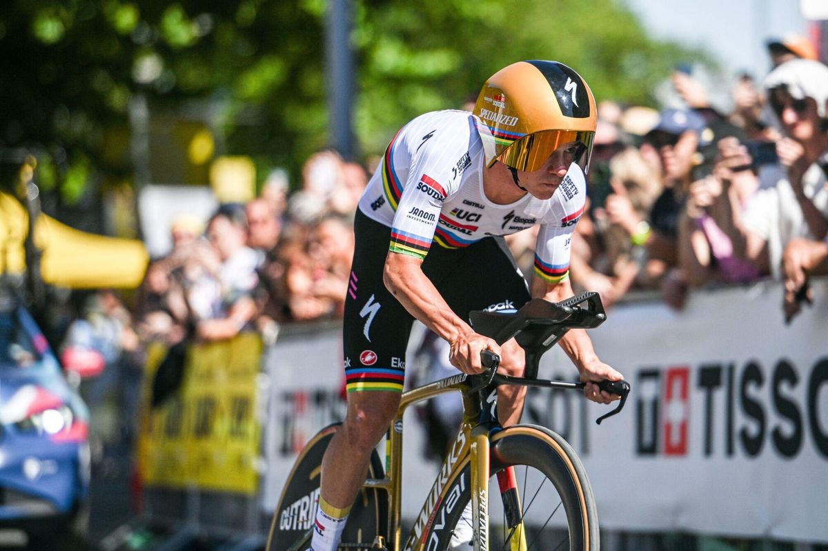 09/07/2025 El ciclista belga Remco Evenepoel (Soudal Quick-Step) en la contrarreloj de la quinta etapa del Tour de Francia 2025 DEPORTES TOUR DE FRANCE