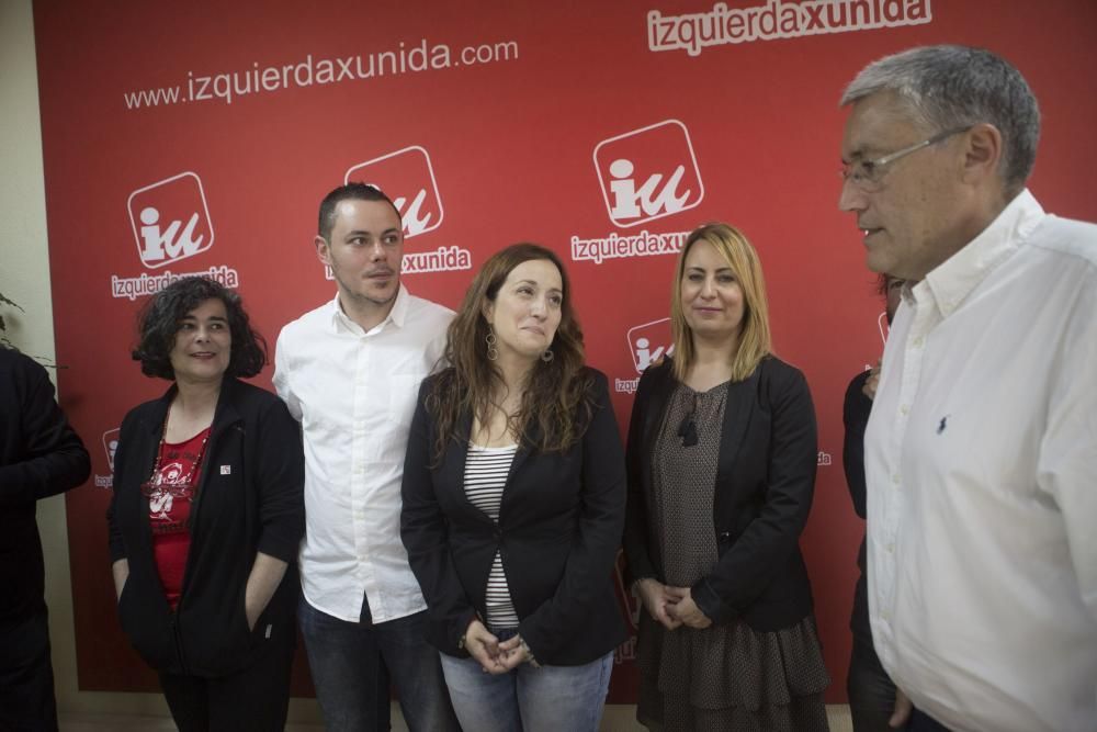 Rueda de prensa de Manolo Orviz en la sede de IU de Oviedo