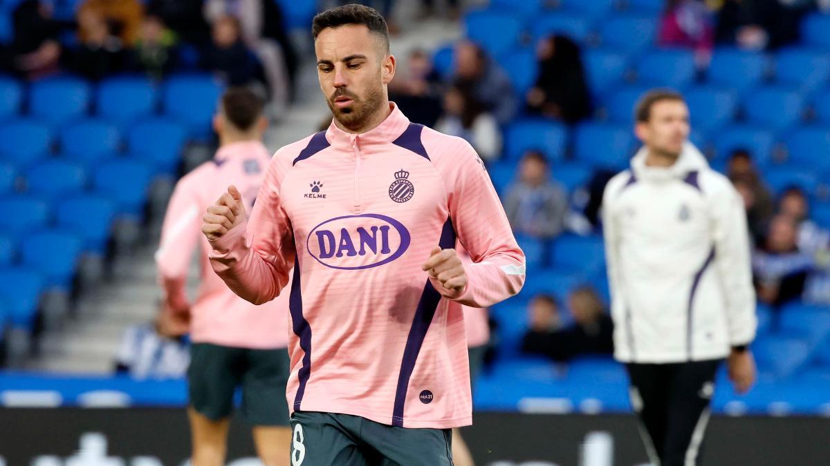 Edu Expósito, antes del partido contra la Real Sociedad