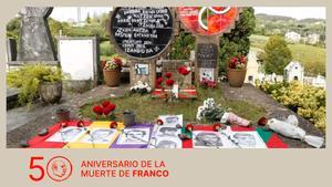 Las fotos de los cinco fusilados el 27 de septiembre de 1975, a derecha e izquierda en la tumba de Juan Paredes Manotas, alias Txiki.