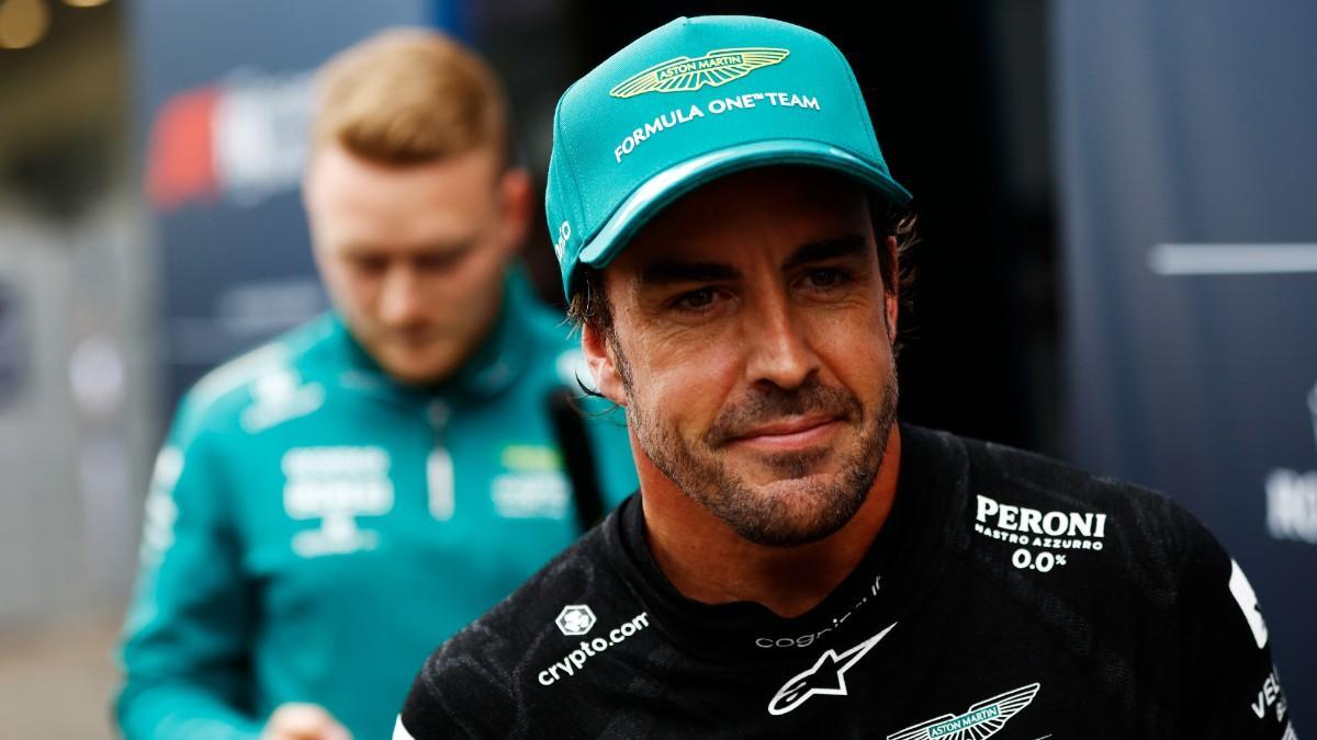 Fernando Alonso, Aston Martin, durante el GP de Hungría