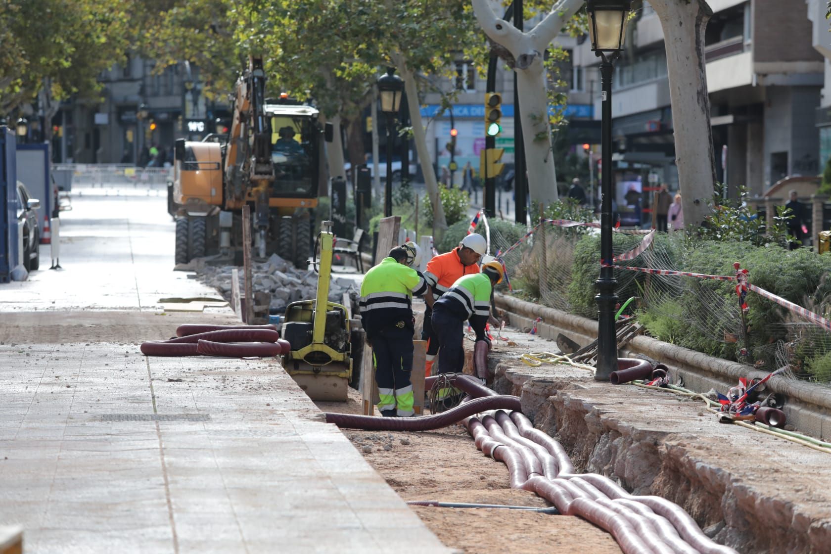 Las obras se apoderan del Paseo Sagasta de Zaragoza