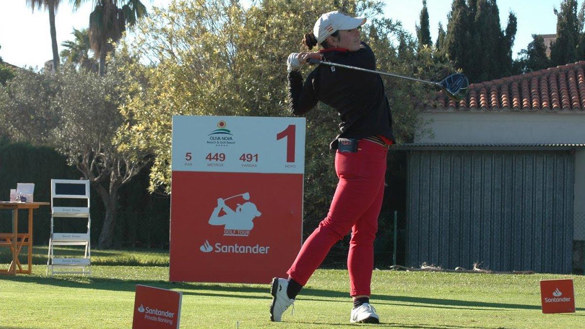 La amateur Ana Peláez, en el arranque del torneo en Oliva Nova