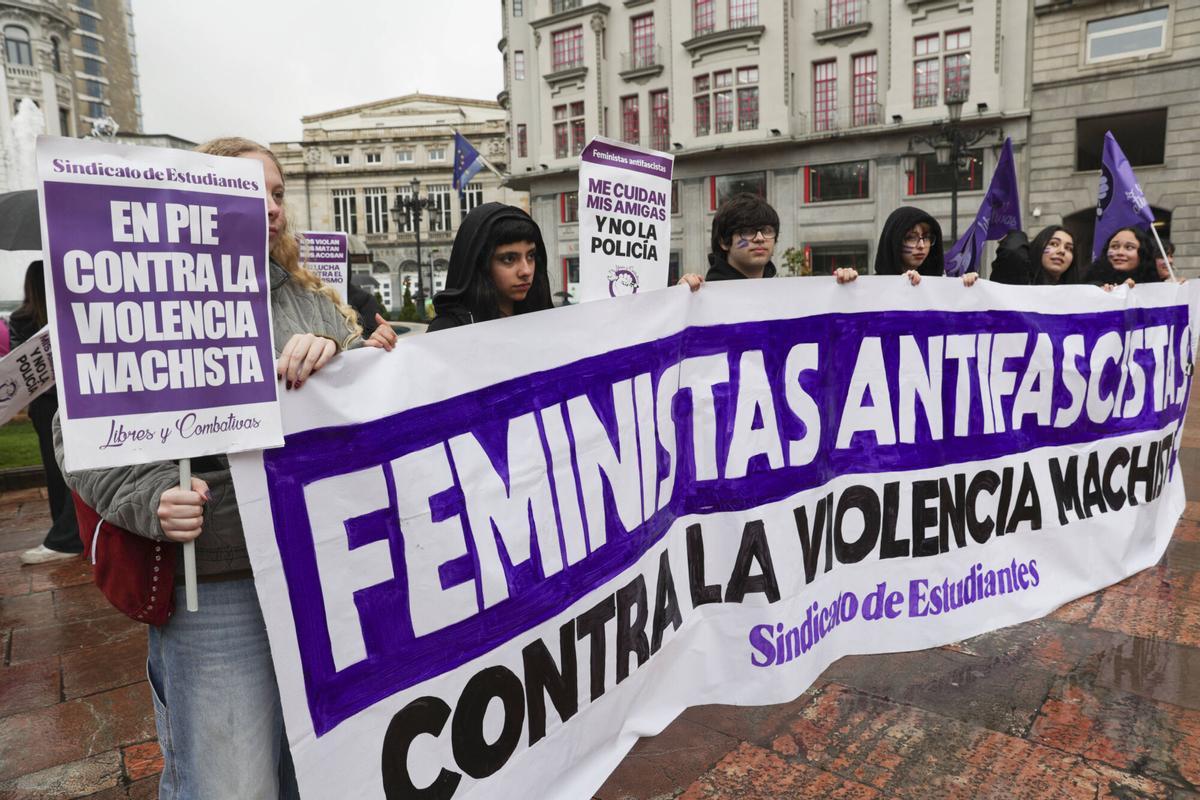 La pancarta de la concentración.