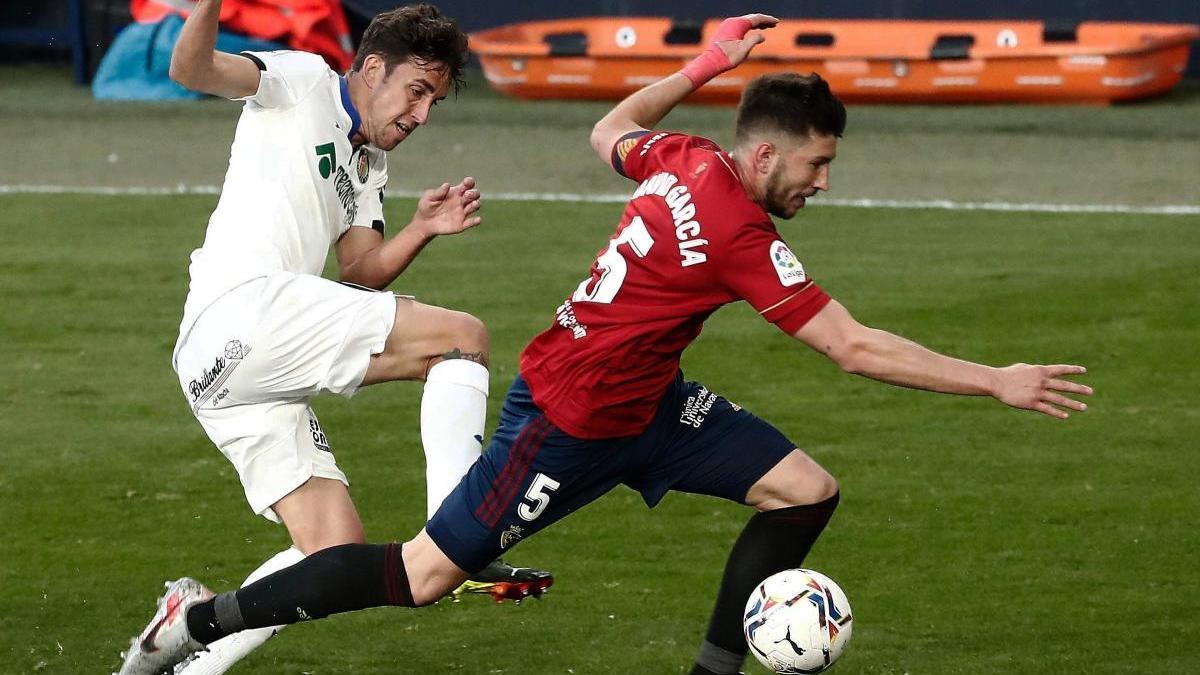 David García, en un momento del Osasuna-Getafe.