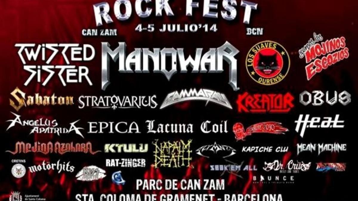 Cartel promocional de la primera edición del Rock Fest en Santa Coloma.