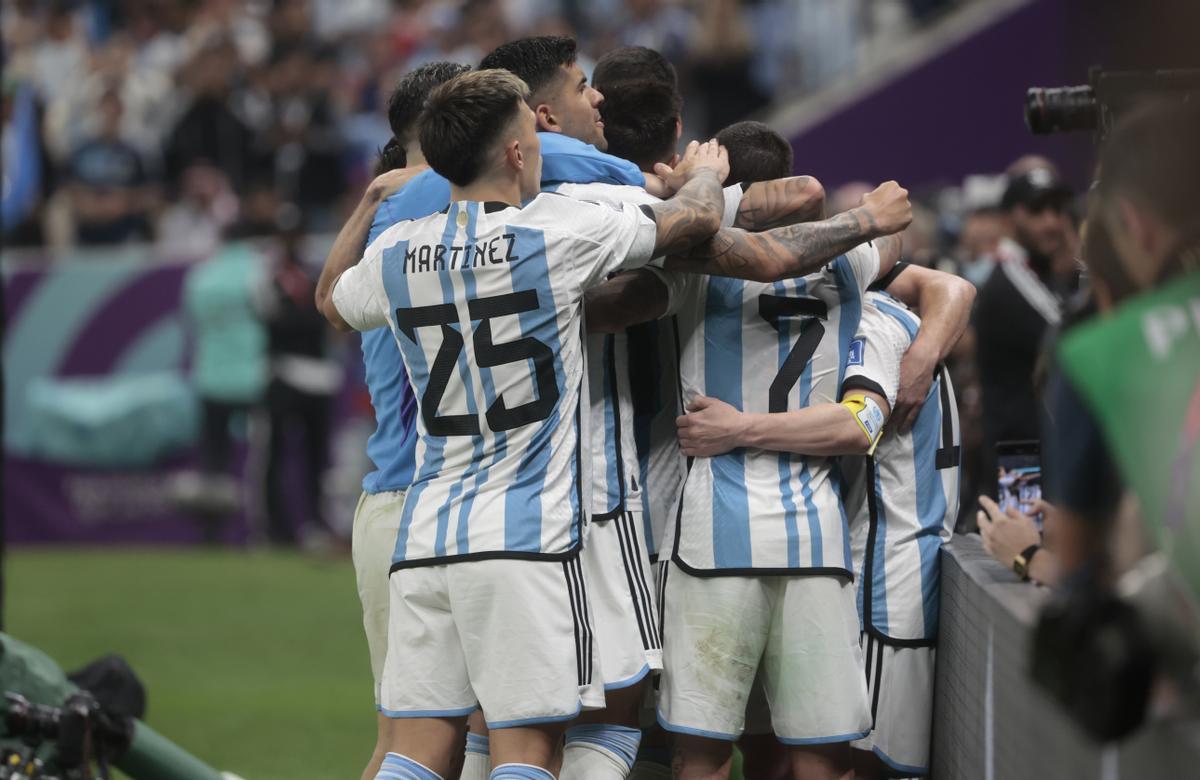 Así celebraron Messi y Argentina el pase a la final Así celebraron Messi y Argentina el pase a la final