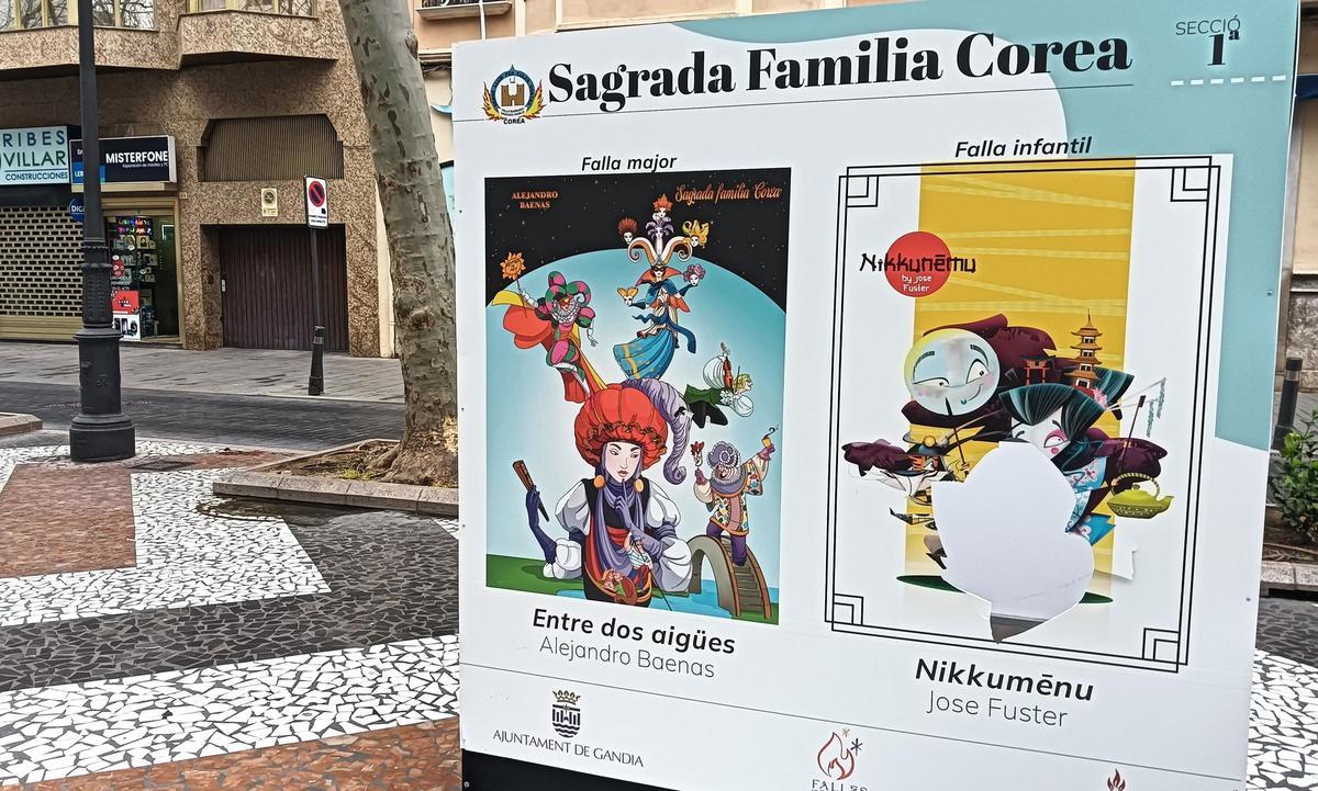 Otro de los paneles golpeados.