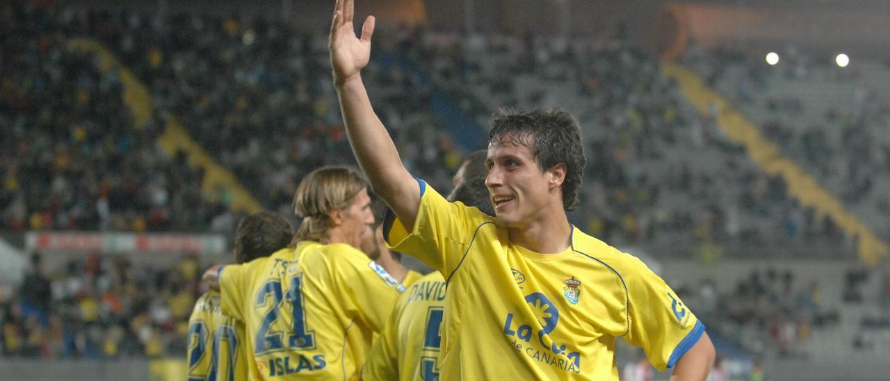 Christian, celebrando un gol con Las Palmas