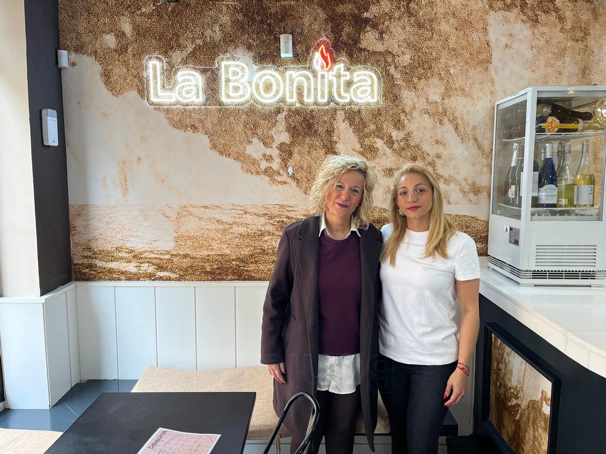 Tapería La Bonita, que abre. Olga Lorente y Dariela Isabel trabajarán en ella.