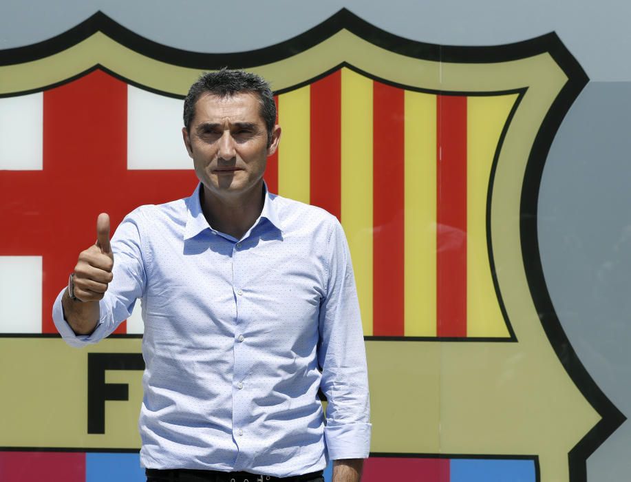 Valverde arriba a Barcelona