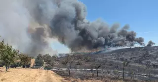 El fuego iniciado en Portugal amenaza a Villarino tras la Sierra y Latedo