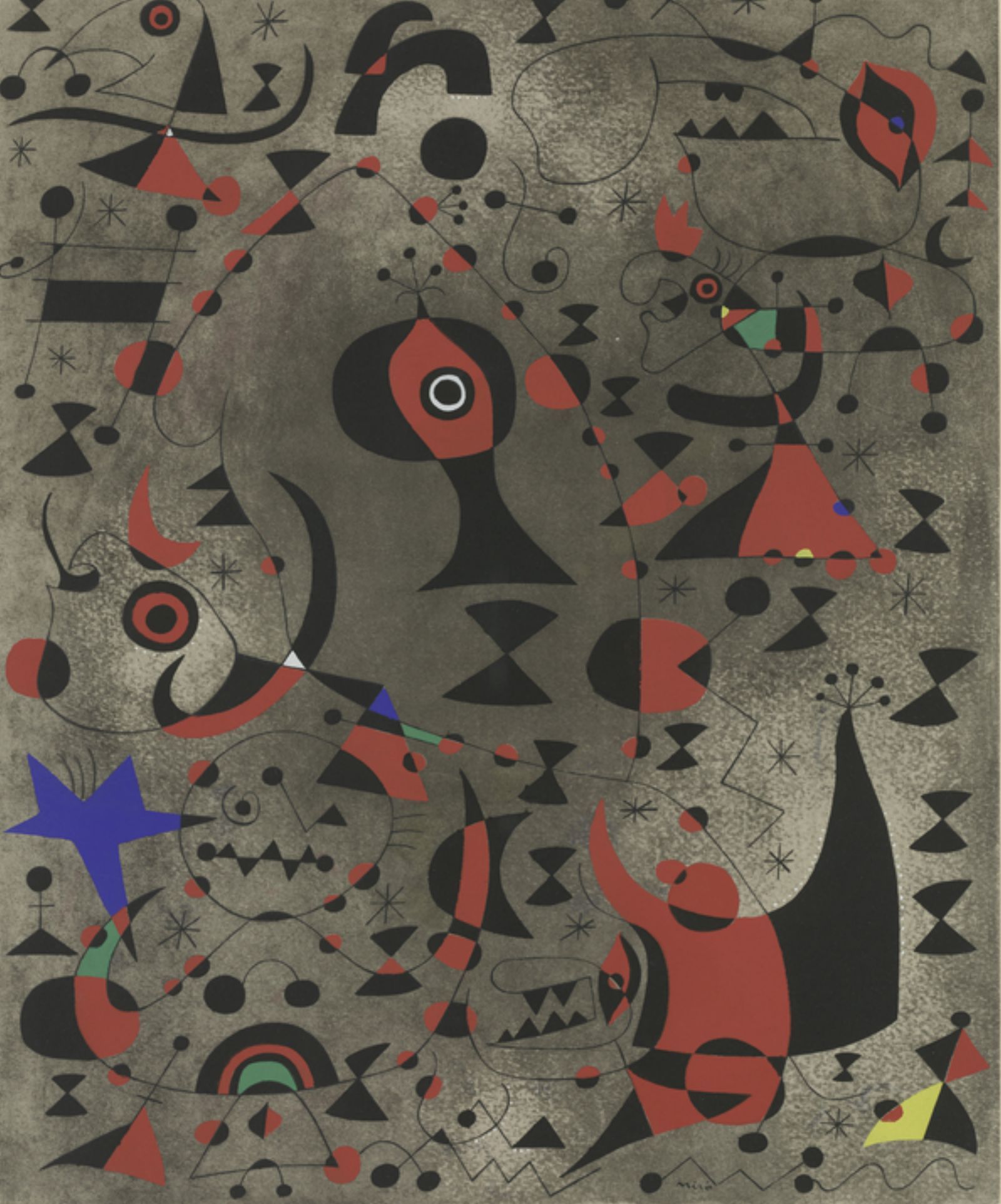 Pochoir. “Vers l’arc-en-ciel” en “constellations”,  de Joan Miró