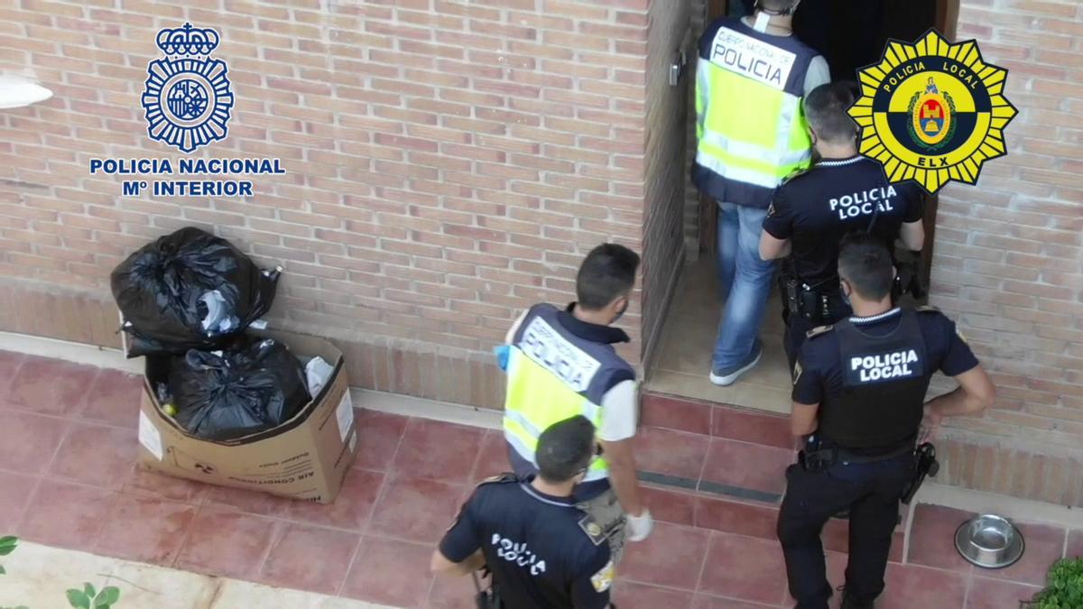 Intervención de la Policía para desarticular en Elche al grupo organizado de venta y cultivo de marihuana