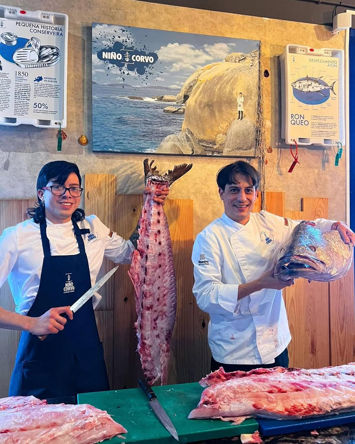 Un corvina de 40 kilos capturada en aguas portuguesas llega a este restaurante vigués