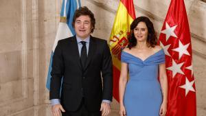 La presidenta de la Comunidad de Madrid, Isabel Díaz Ayuso recibe al presidente de Argentina Javier Milei