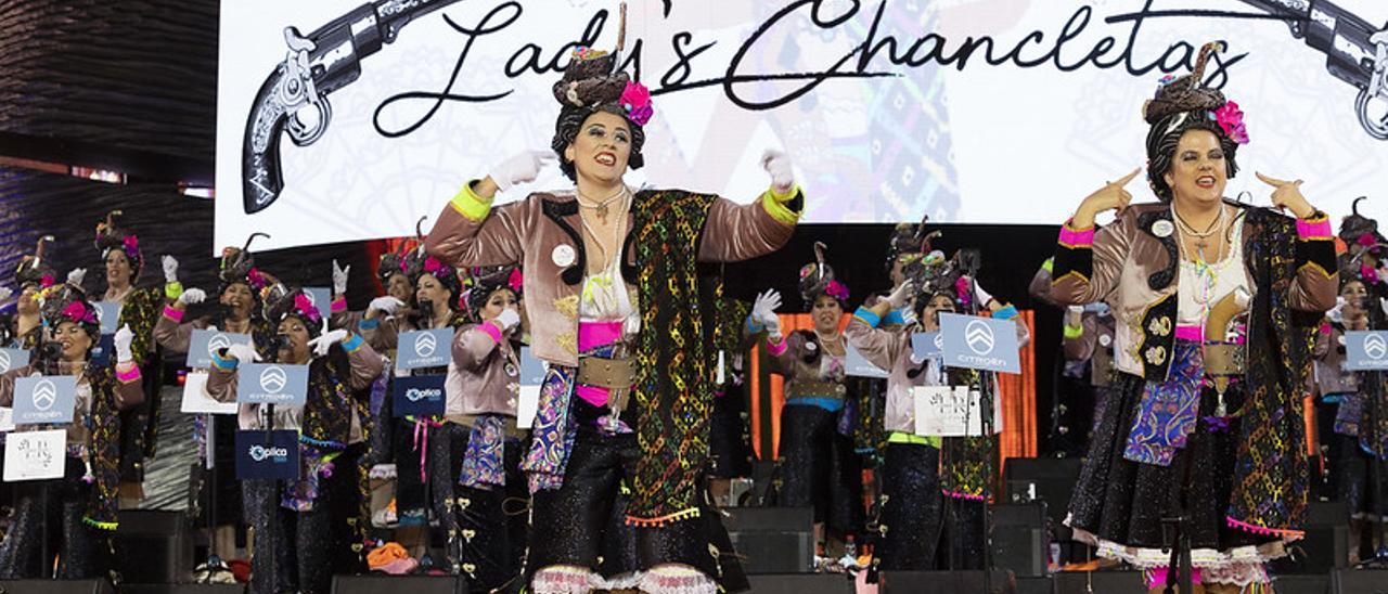 Las Lady`s Chancletas en el Carnaval de Las Palmas de Gran Canaria 2023.