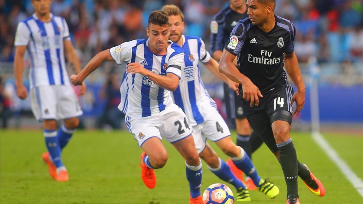 David Concha fue titular la pasada temporada con la Real Sociedad ante el Real Madrid