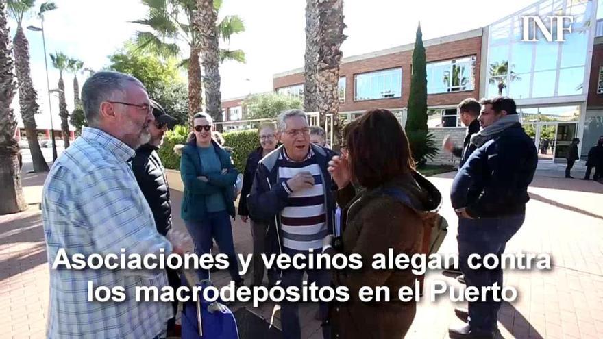 Partidos, asociaciones y vecinos alegan contra los macrodepósitos en el Puerto de Alicante