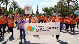 Movilización en Barcelona durante una de las pasadas ediciones del Día de los Imparables, organizado por la Fundación Josep Carreras contra la leucemia.
