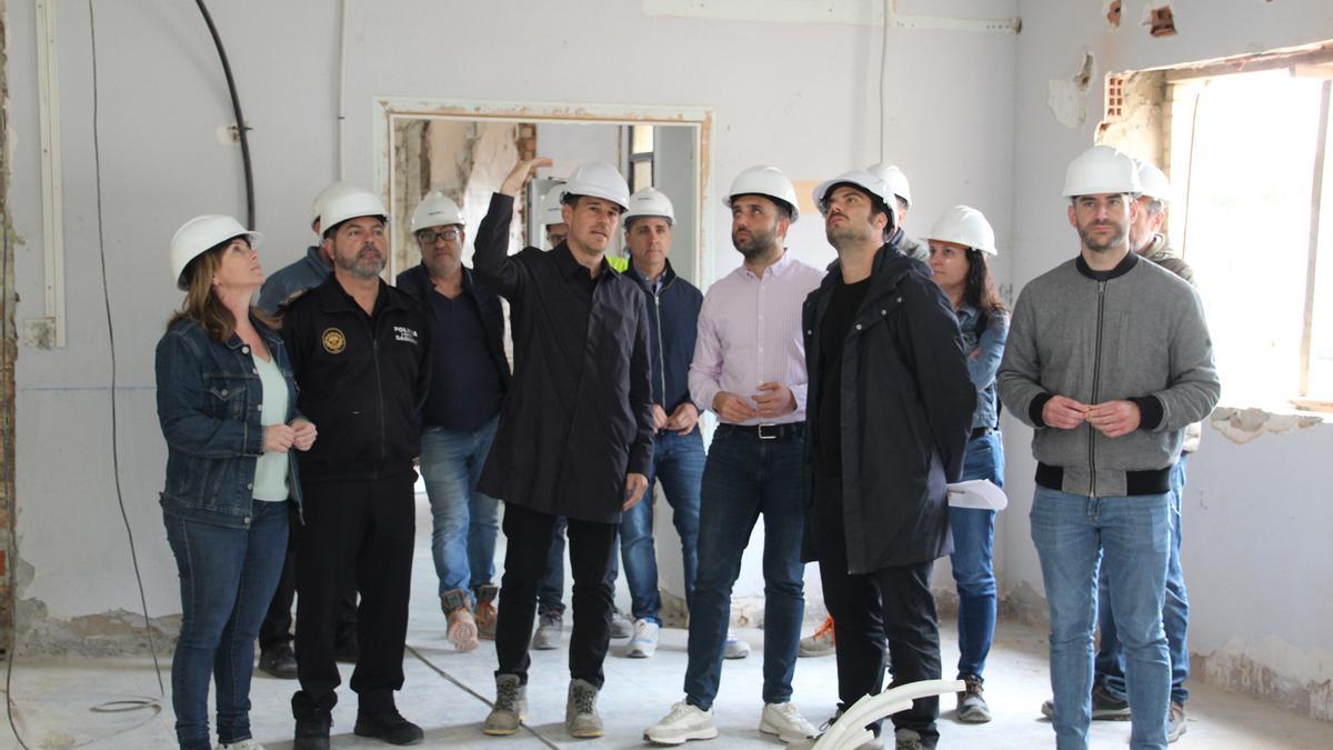 Un momento de la visita a las obras