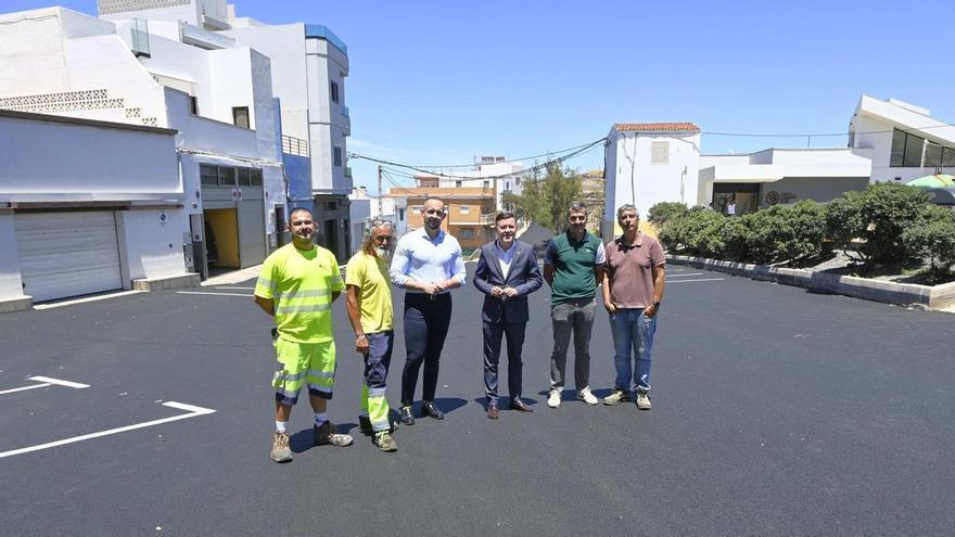 Gáldar completa el asfaltado de la calle Churruca, una de las vías principales de El Agujero