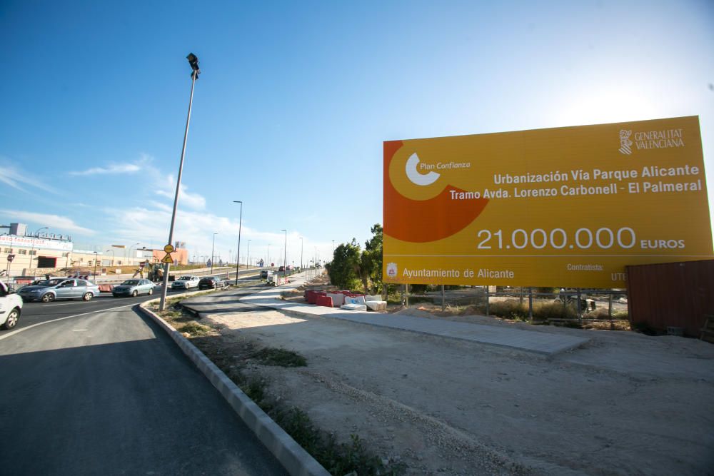 El Consell abre mañana al tráfico el tramo de la Vía Parque entre Lorenzo Carbonell y el Palmeral