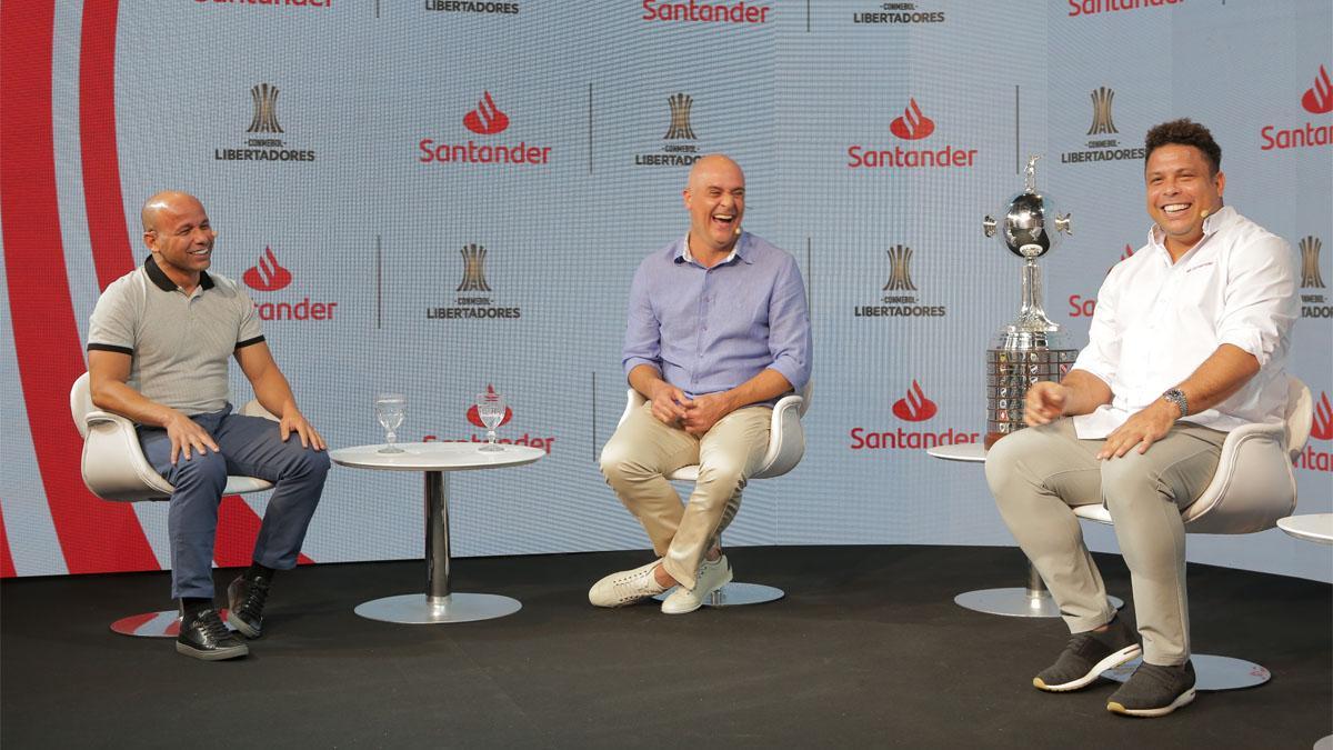 Leo, Marcos y Ronaldo, en el Santander Media House Copa Libertadores