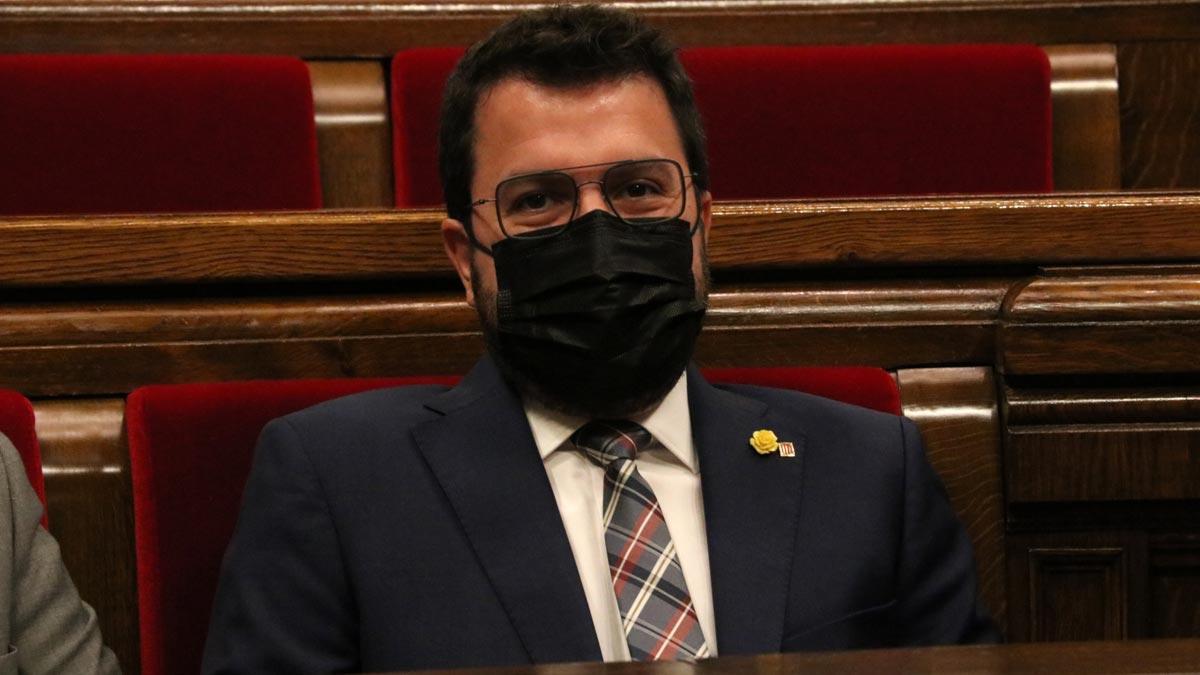 Pere Aragonès, en el Parlament