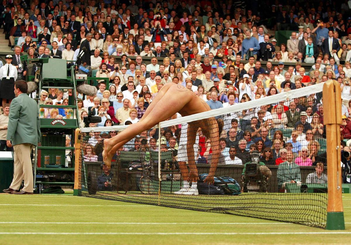 Mark Roberts, en su 'streak' en el torneo de Wimbledon de 2002.