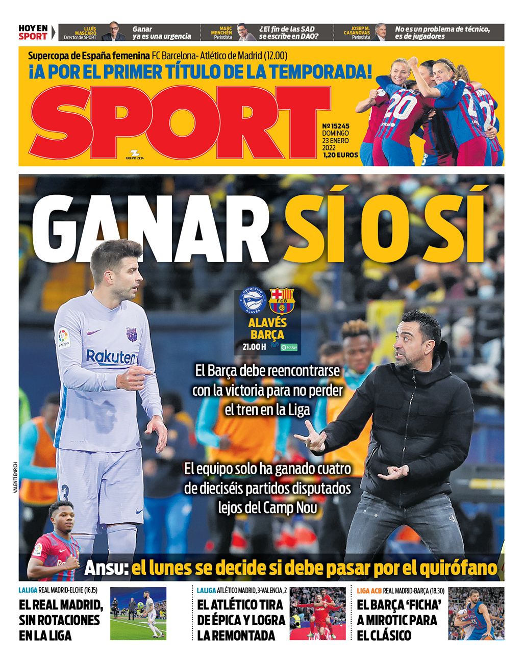 Portada SPORT 23 de noviembre