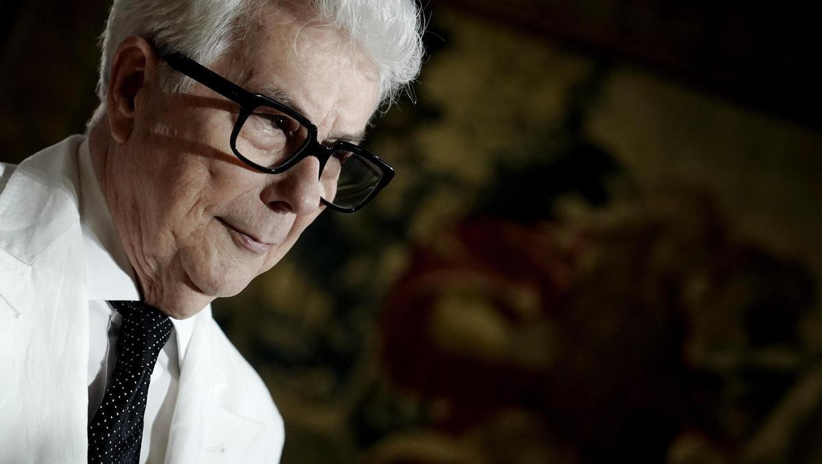 El escritor Ken Follett, este jueves en la Real Fábrica de Tapices de Madrid.