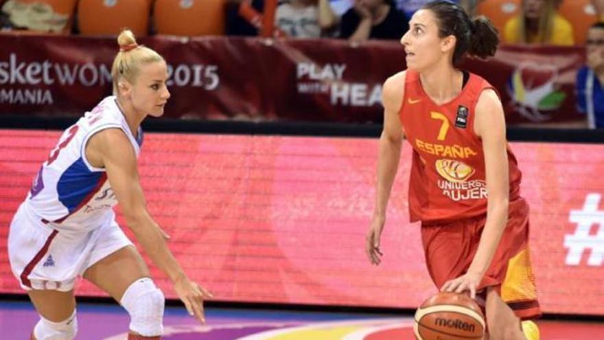 Alba Torrens, durante el partido de ayer ante Serbia.