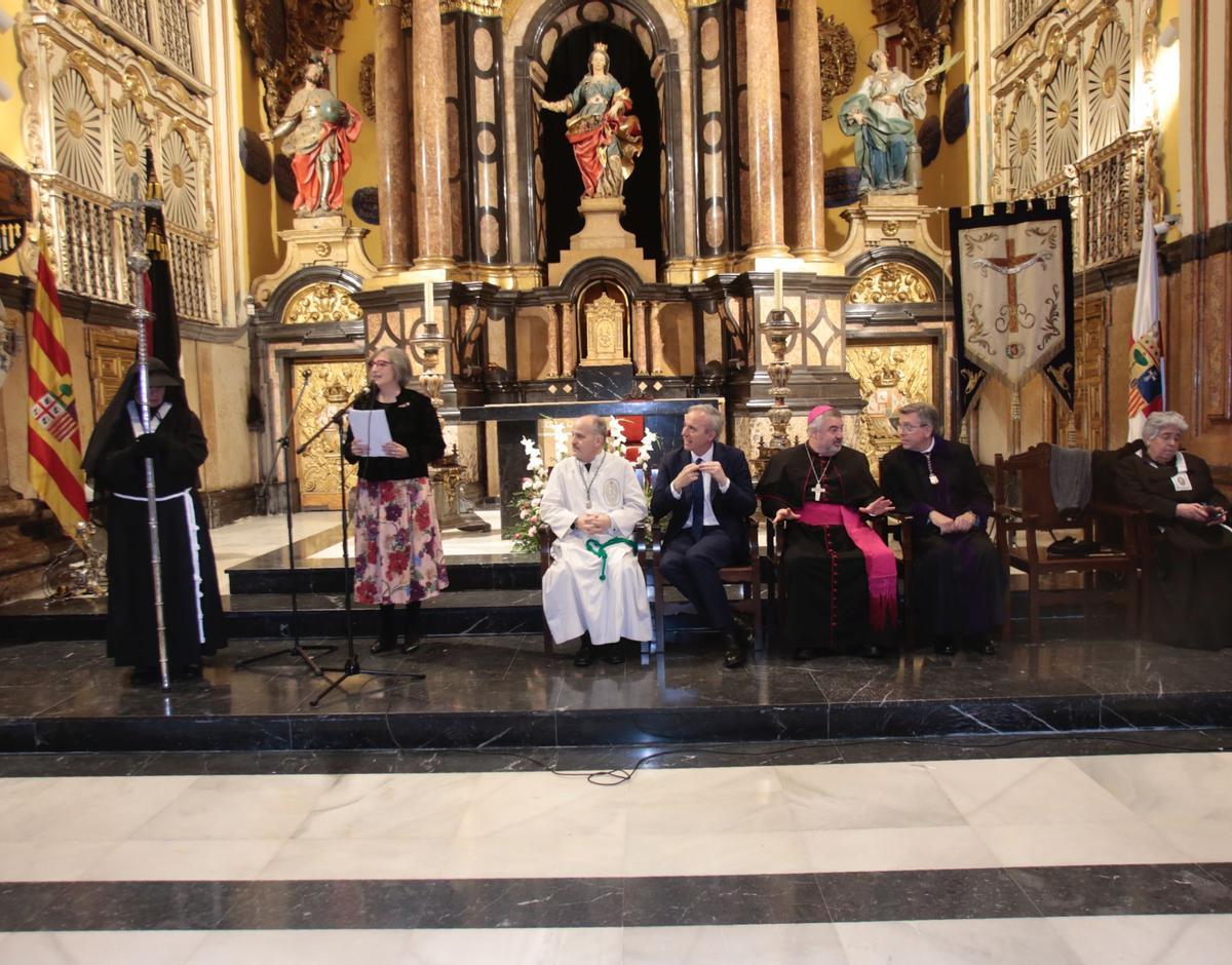 Inogés, este sábado, durante su lectura del pregón en el interior de la iglesia