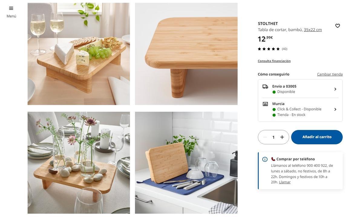 El precio y la versatilidad de la mesa o tabla de cortar de Ikea hace que se esté volviendo viral