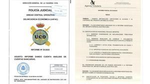 Informes de UCO de 19 de febrero de 2025 y de AEAT del 23 de enero de 2026, respectivamente, sobre las cuentas bancarias de los investigados, excepto de Cristóbal Montoro.