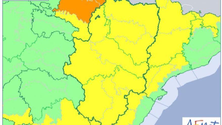 Todo Aragón, en alerta amarilla por lluvias y tormentas
