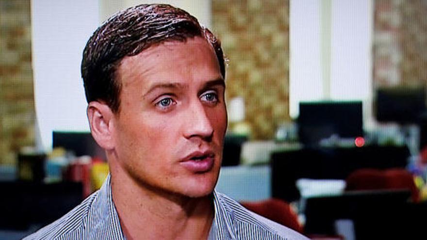 Ryan Lochte, en una imagen de televisión.