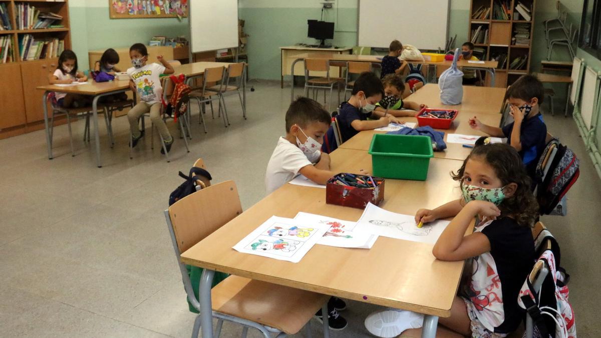 Alumnes de l&#039;aula d&#039;acollida matinal d&#039;una escola de Lleida