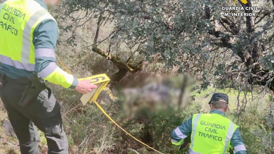 Muere un hombre de 67 años al caer con su vehículo por un barranco cerca de Valdeobispo