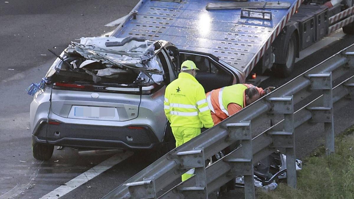 Estado en el que quedó el vehículo tras el accidente de tráfico.