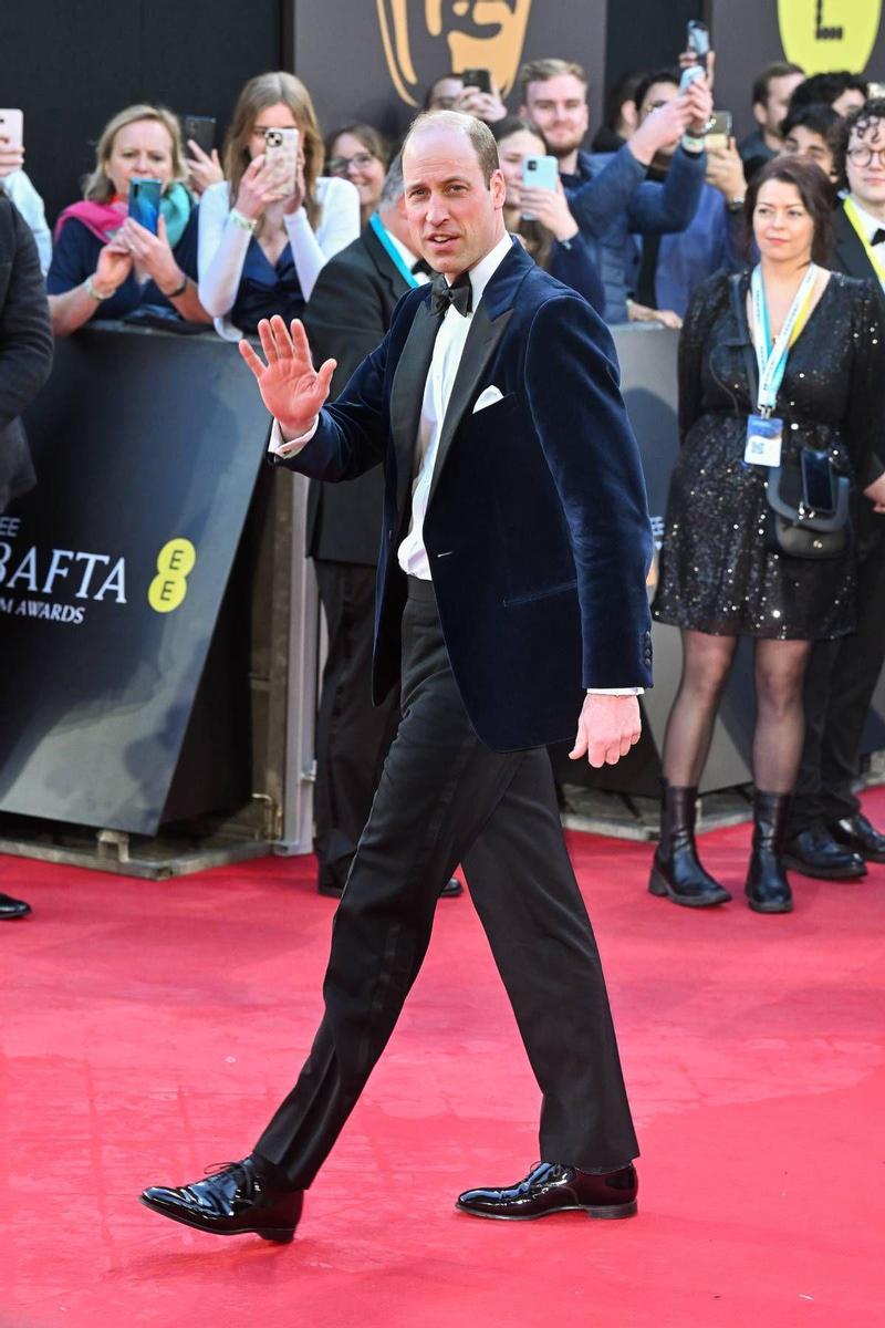 El Principe Guillermo en la alfombra roja de los BAFTA 2024