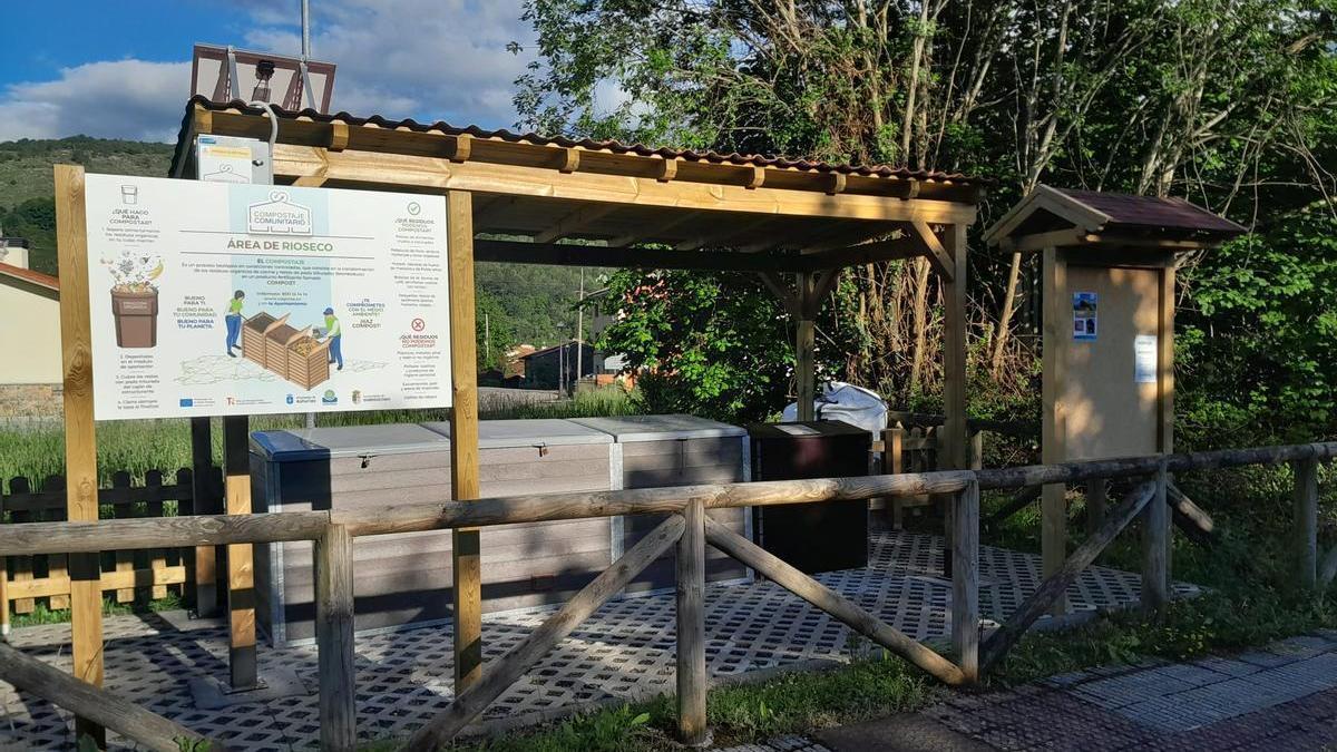 El área de compostaje comunitario en Rioseco.