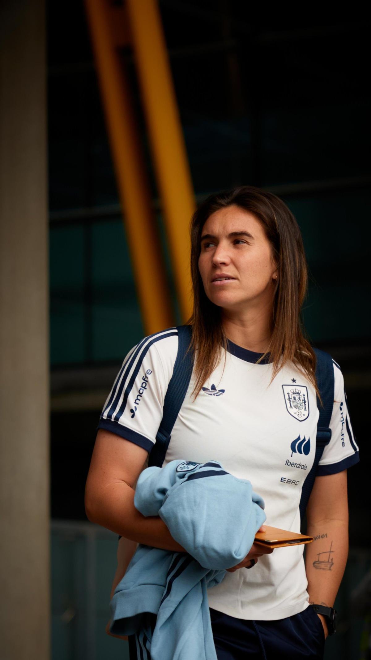 Mariona Caldentey en una concentración con la selección
