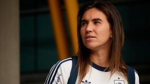 Mariona Caldentey en una concentración con la selección